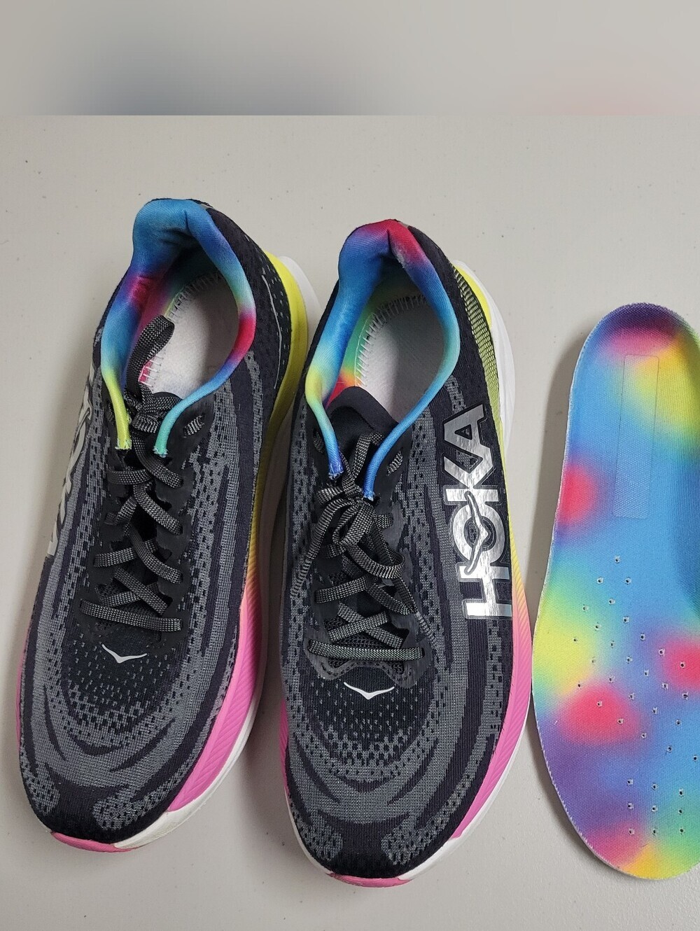 Hoka One One Mach X Black Multicolor Men's Athletic Sneakers  Shoes Size 10.5 D. - Picture 11 of 14